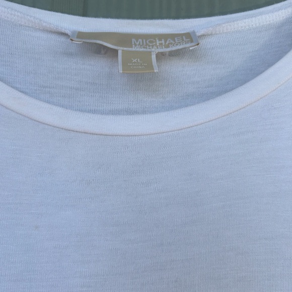 73. Michael Kors Women’s White Tiered Sleeveless Chiffon Hem Tank Top. Size XL - Picture 5 of 13